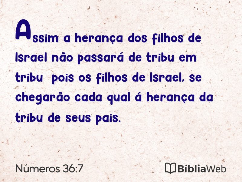 Números 36:7 em imagem para compartilhar
