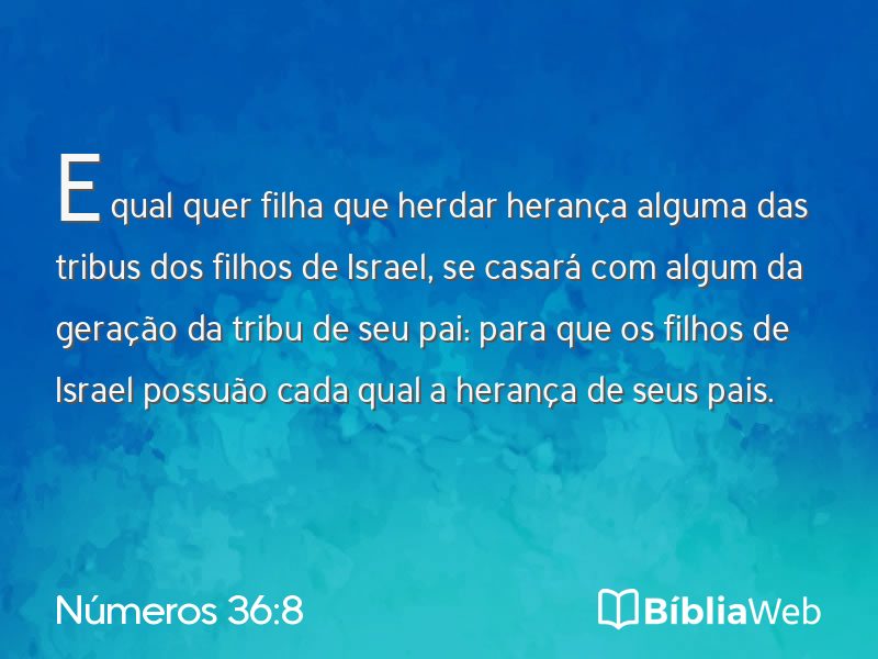 Números 36:8 em imagem para compartilhar
