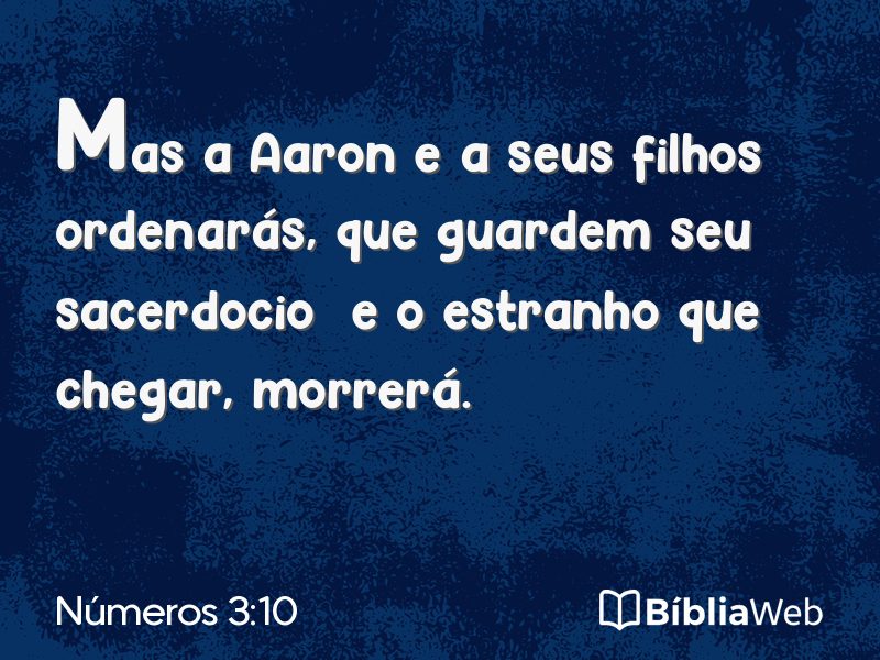 Números 3:10 em imagem para compartilhar