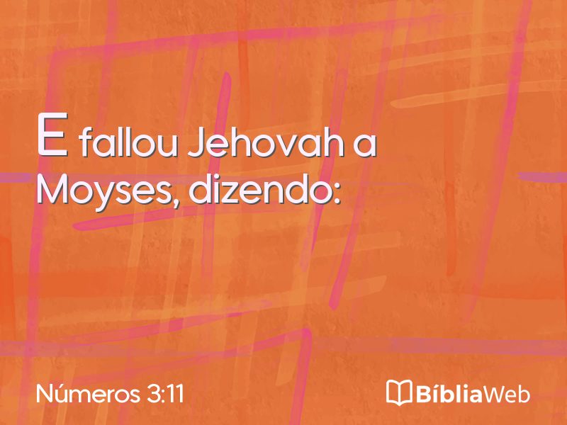 Números 3:11 em imagem para compartilhar