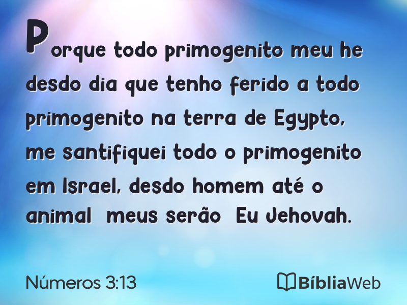 Números 3:13 em imagem para compartilhar