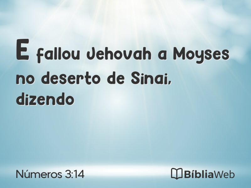 Números 3:14 em imagem para compartilhar