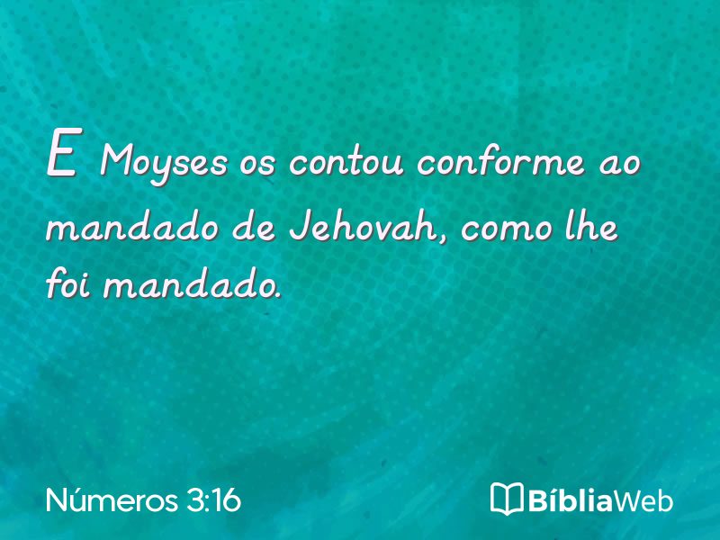 Números 3:16 em imagem para compartilhar