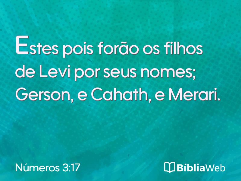 Números 3:17 em imagem para compartilhar