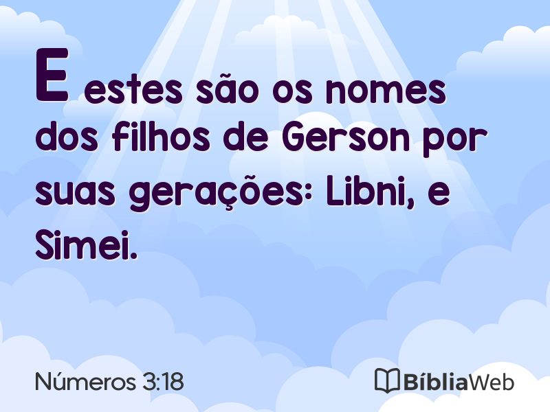 Números 3:18 em imagem para compartilhar