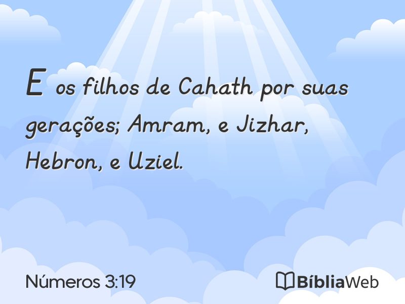 Números 3:19 em imagem para compartilhar