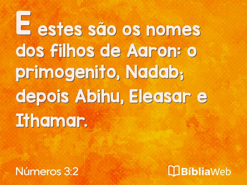 Números 3:2 em imagem para compartilhar