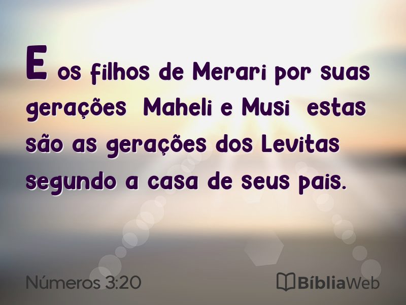 Números 3:20 em imagem para compartilhar