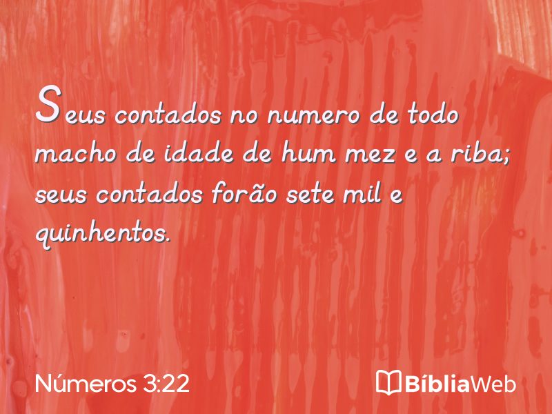 Números 3:22 em imagem para compartilhar