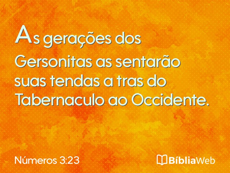 Números 3:23 em imagem para compartilhar