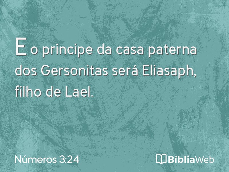 Números 3:24 em imagem para compartilhar