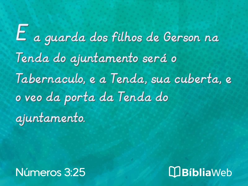 Números 3:25 em imagem para compartilhar