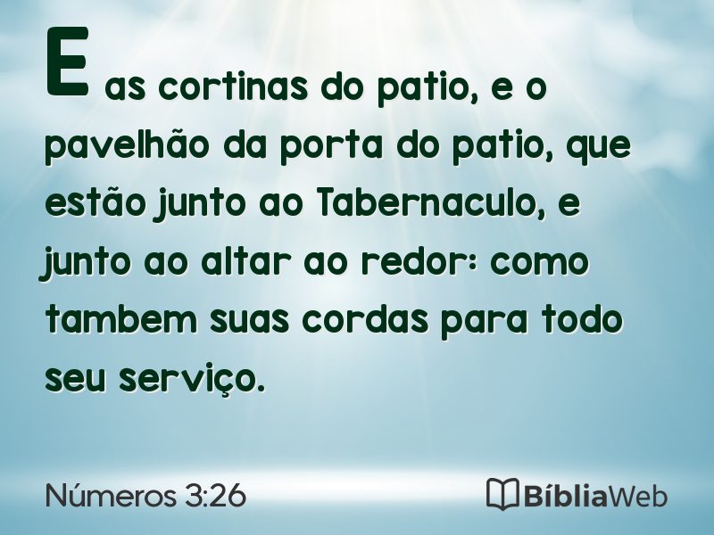 Números 3:26 em imagem para compartilhar