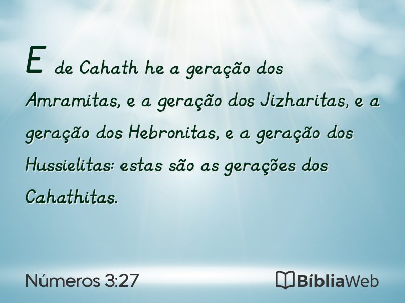Números 3:27 em imagem para compartilhar