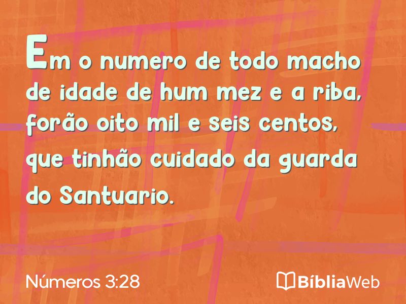 Números 3:28 em imagem para compartilhar