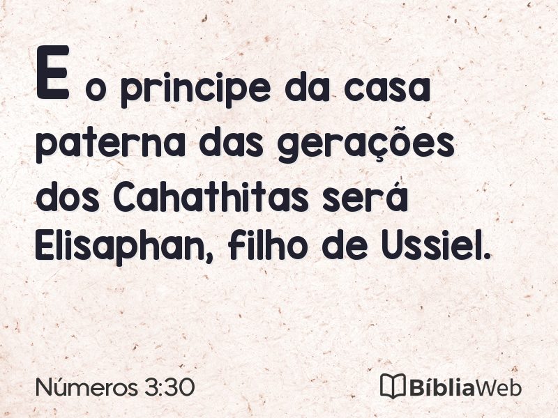 Números 3:30 em imagem para compartilhar