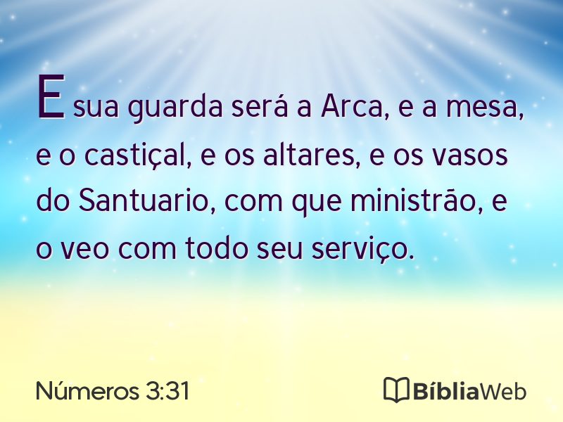 Números 3:31 em imagem para compartilhar
