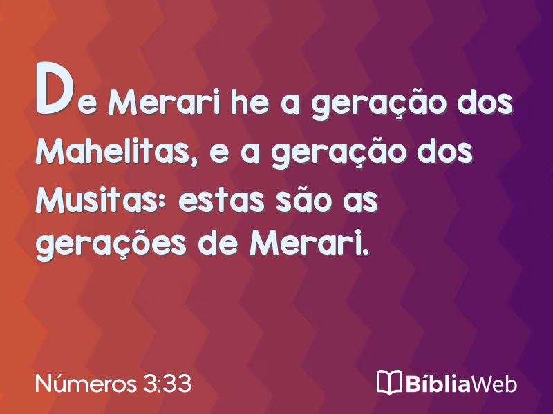 Números 3:33 em imagem para compartilhar