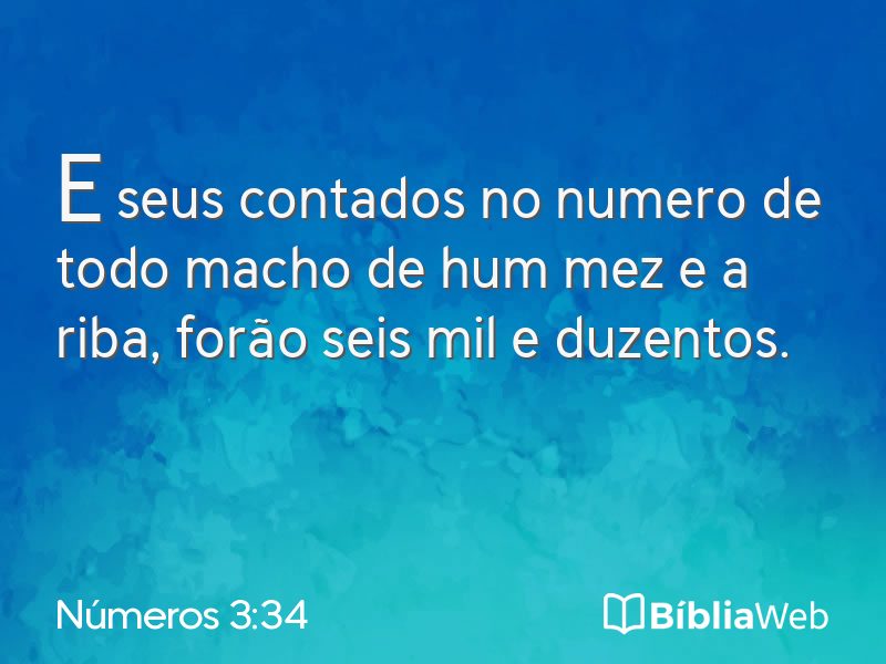 Números 3:34 em imagem para compartilhar