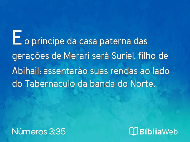 Números 3:35 em imagem para compartilhar