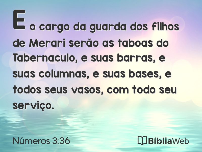 Números 3:36 em imagem para compartilhar