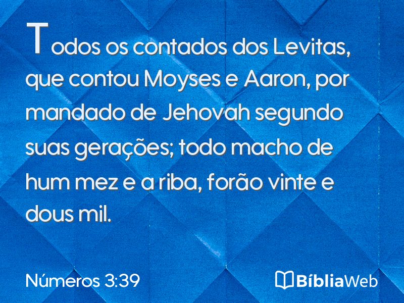 Números 3:39 em imagem para compartilhar
