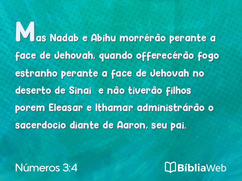 Números 3:4 em imagem para compartilhar