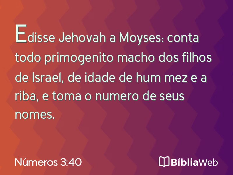 Números 3:40 em imagem para compartilhar