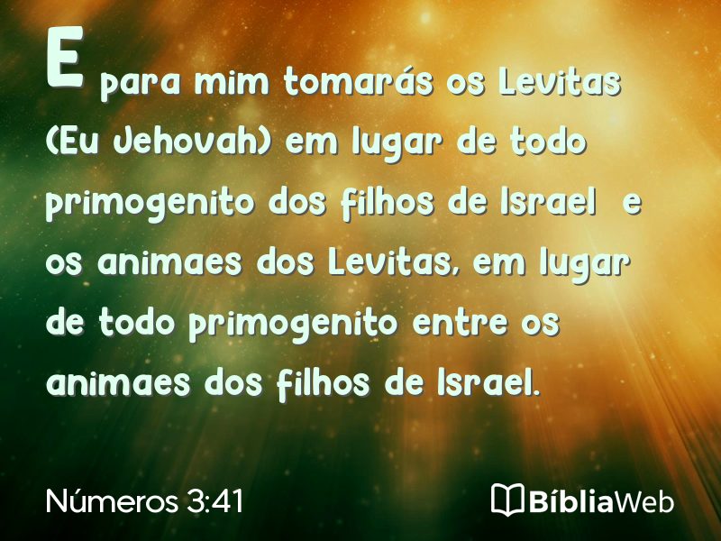 Números 3:41 em imagem para compartilhar