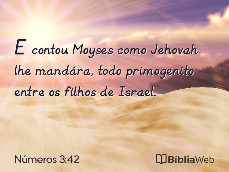 Números 3:42 em imagem para compartilhar