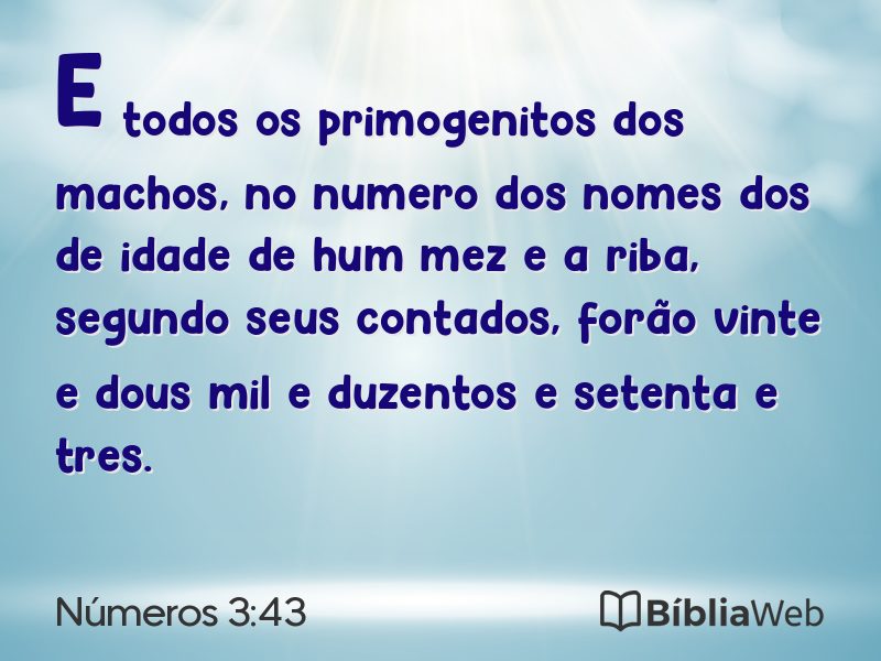 Números 3:43 em imagem para compartilhar