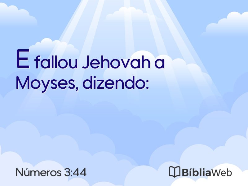 Números 3:44 em imagem para compartilhar