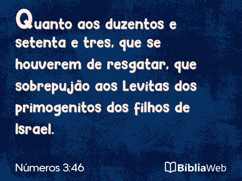 Números 3:46 em imagem para compartilhar