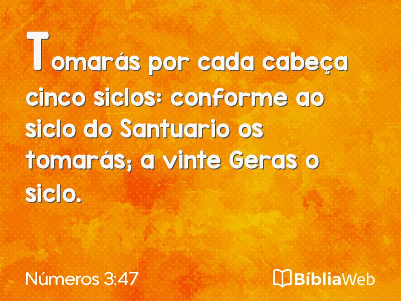 Números 3:47 em imagem para compartilhar