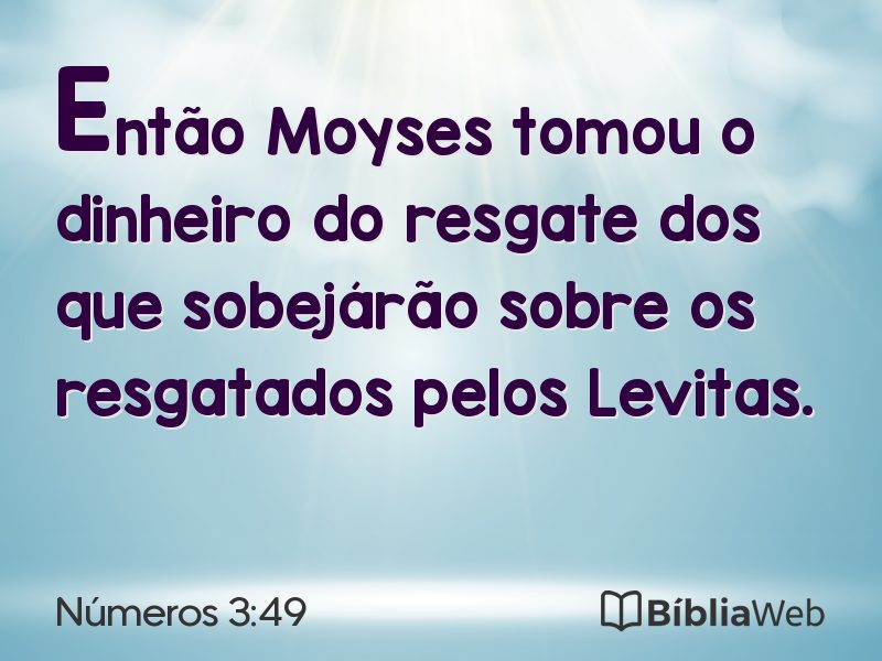 Números 3:49 em imagem para compartilhar