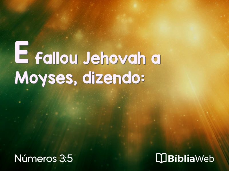 Números 3:5 em imagem para compartilhar