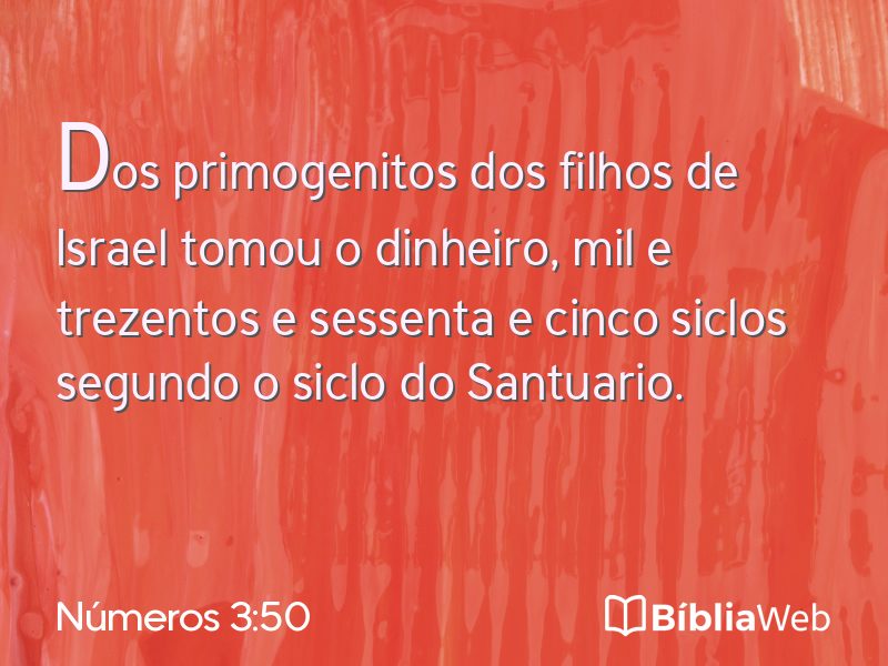 Números 3:50 em imagem para compartilhar