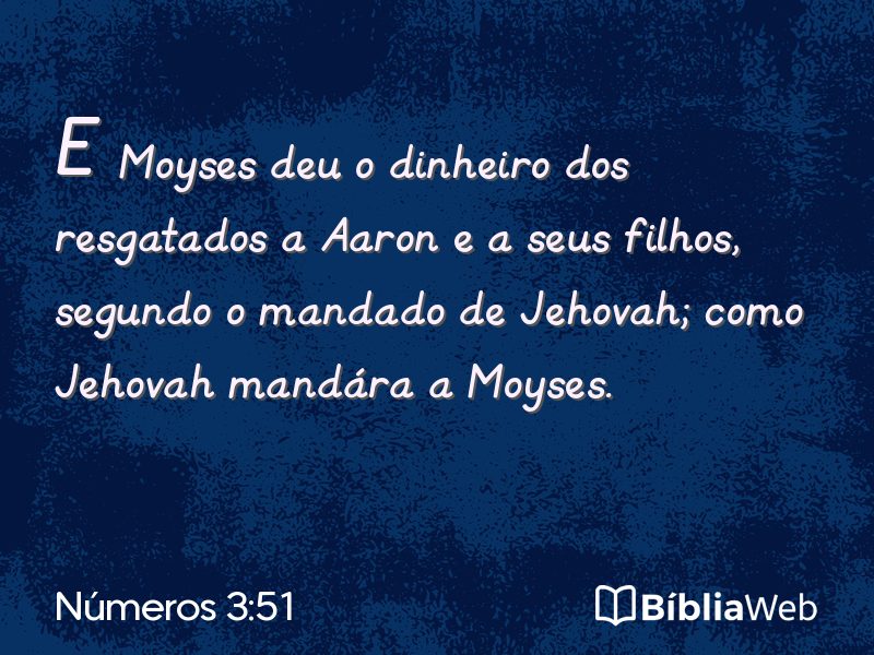 Números 3:51 em imagem para compartilhar