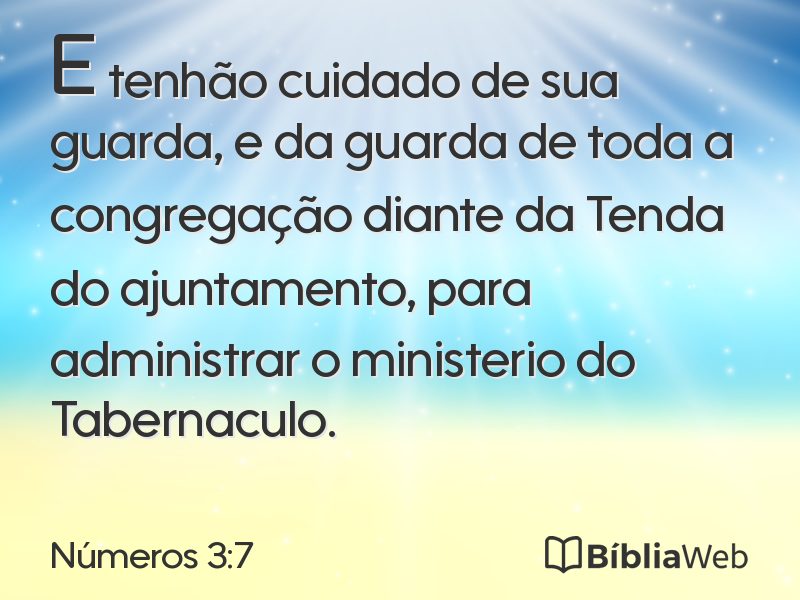 Números 3:7 em imagem para compartilhar