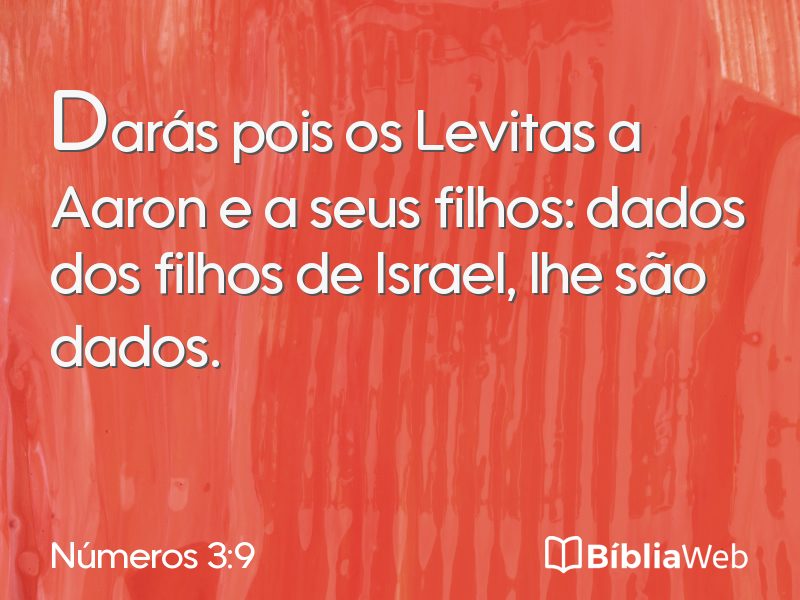 Números 3:9 em imagem para compartilhar