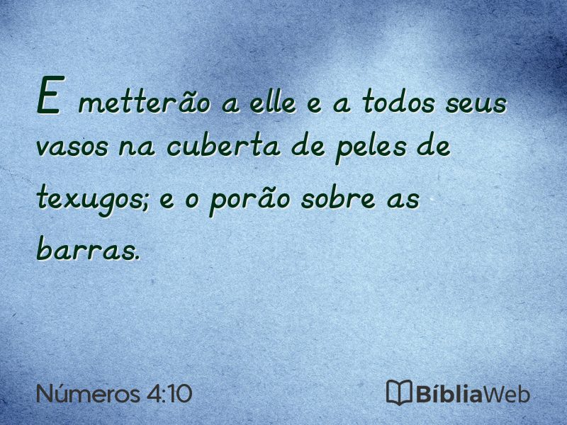 Números 4:10 em imagem para compartilhar