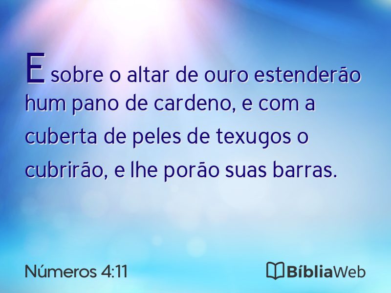 Números 4:11 em imagem para compartilhar