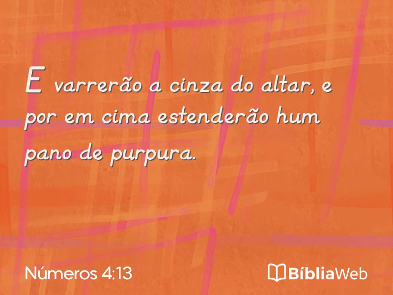 Números 4:13 em imagem para compartilhar