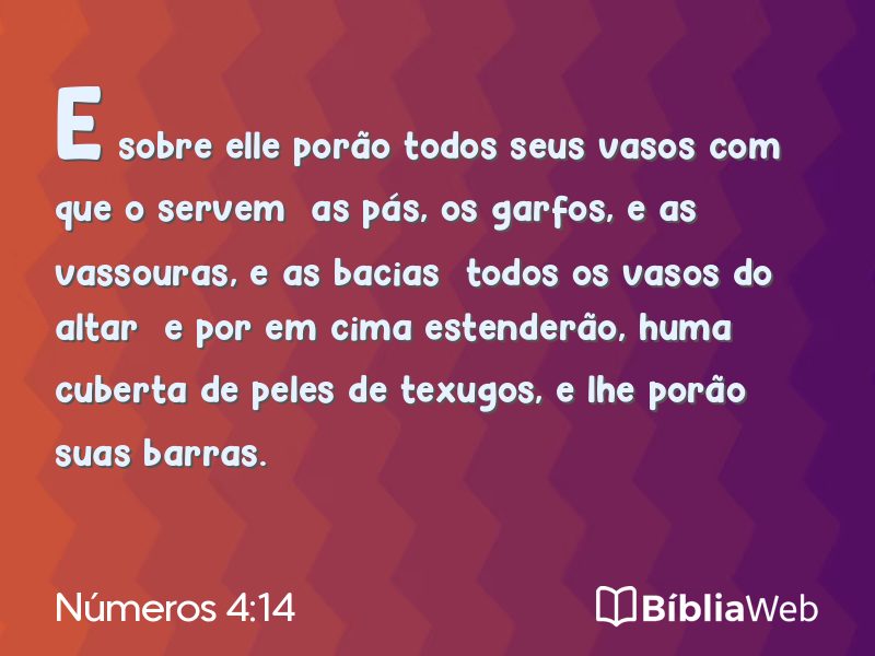 Números 4:14 em imagem para compartilhar