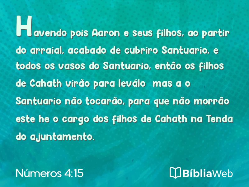 Números 4:15 em imagem para compartilhar