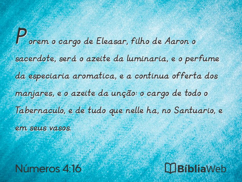 Números 4:16 em imagem para compartilhar