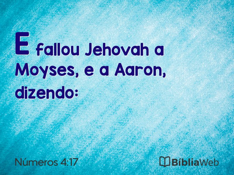 Números 4:17 em imagem para compartilhar
