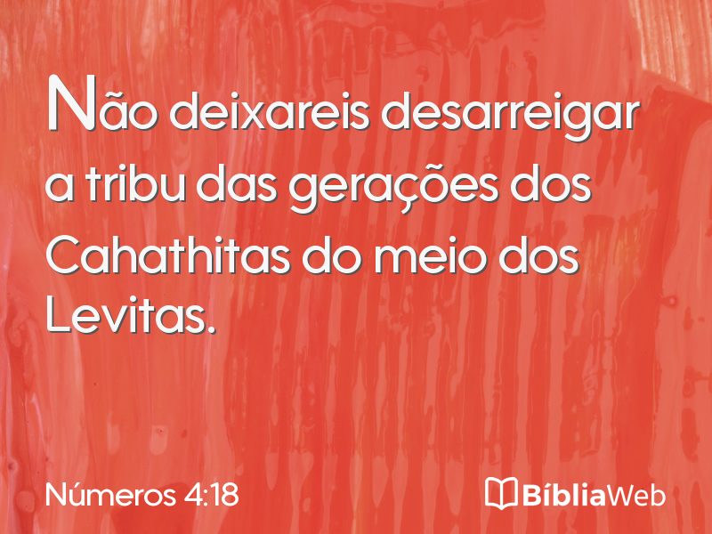Números 4:18 em imagem para compartilhar