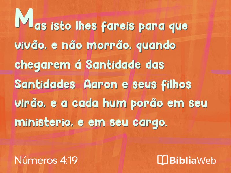 Números 4:19 em imagem para compartilhar