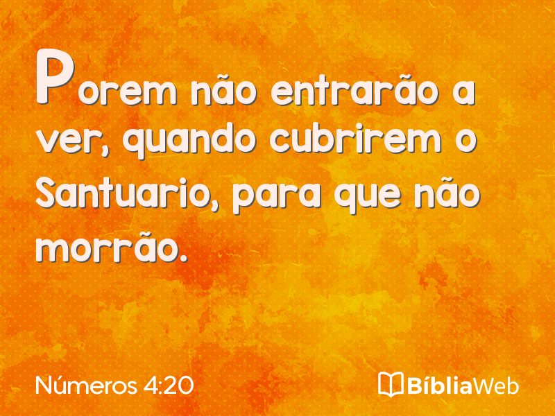 Números 4:20 em imagem para compartilhar